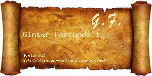 Ginter Fortunát névjegykártya